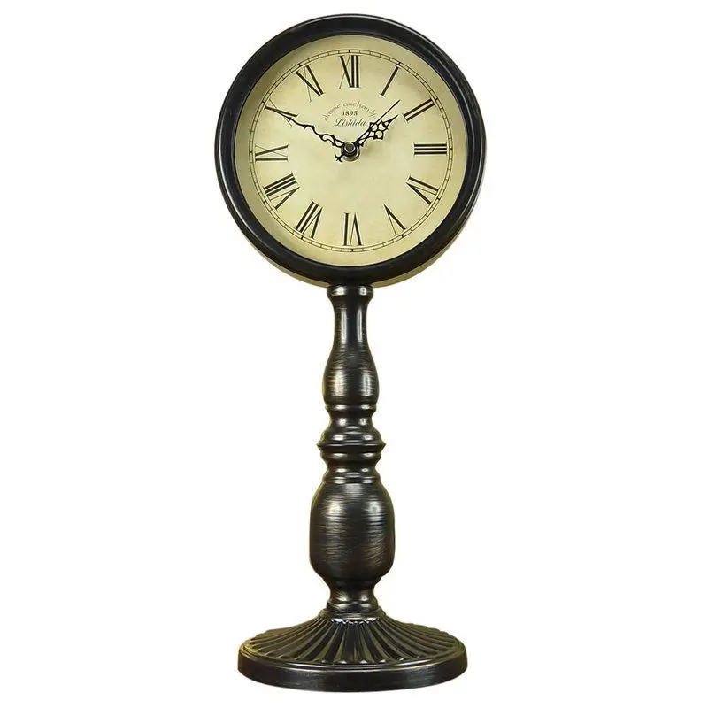 Orologio Da Tavolo Silenzioso Vintage Europeo Americano Rurale Nostalgico Soggiorno Scrivania Orologi Ferro Arte Orologio Al Quarzo Antico Arredamento