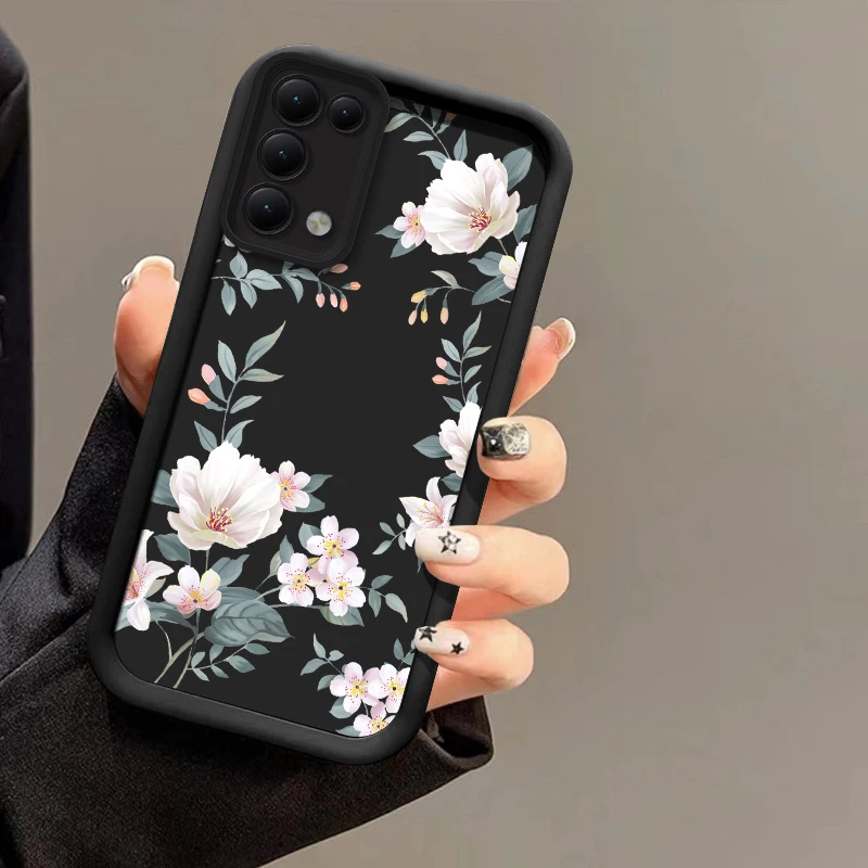 Retro Shattered Flowers Silicone Soft Shockproof Phone Case
