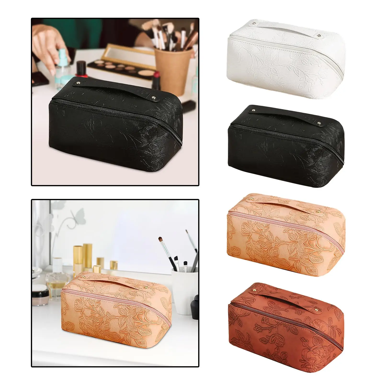 Multifunctional Storage Makeup Bag Travel Essentials Oil Case Portable Lightweight for Bedroom Bathroom Office Camping Travel