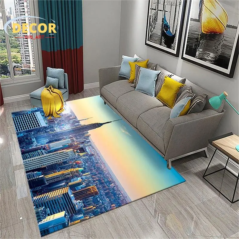 

New York City Street View Carpet Welcome Rug For Kitchen Bathroom Bedroom Living Room Flannel Mat Home Decoration Anti-skid