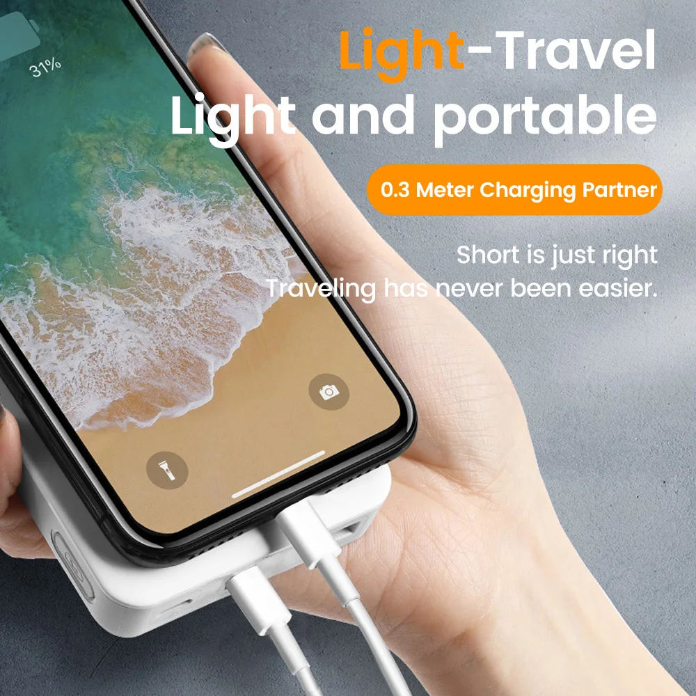 รูปสินค้า สายชาร์จ USB-C เร็วแรง 0.28 เมตร ชาร์จ PD60W ได้ทุกแบรนด์
