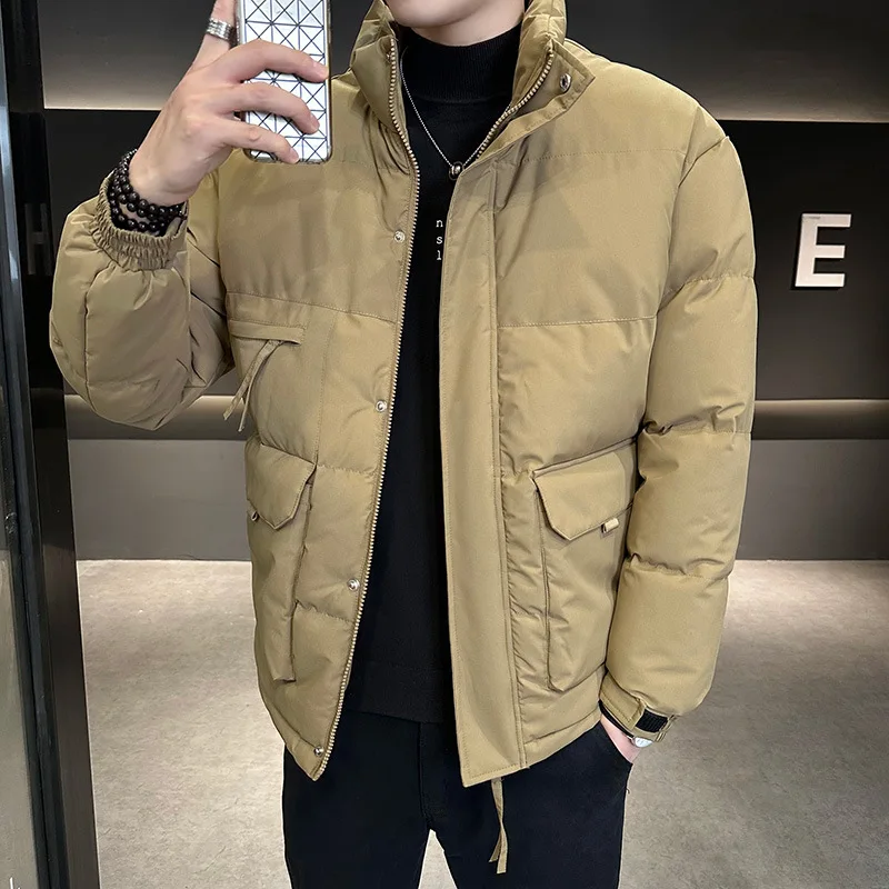 Winter Jackets Men Fashion Casual Jacket Thick Warm Cotton Coat Stand Collar Windbreaker Jacket Men's Parka Jackets Overcoat