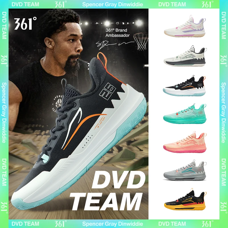 Basketball Shoes 361 Degrees DVD Team Low-top Wear-resistant Non-slip Professional Male Sneakers