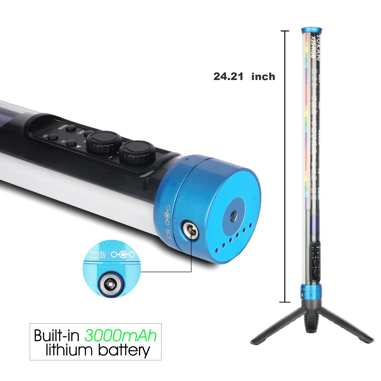 Sokani X25 Rgb Bicolor Led Video Light Wand Stick With App Control