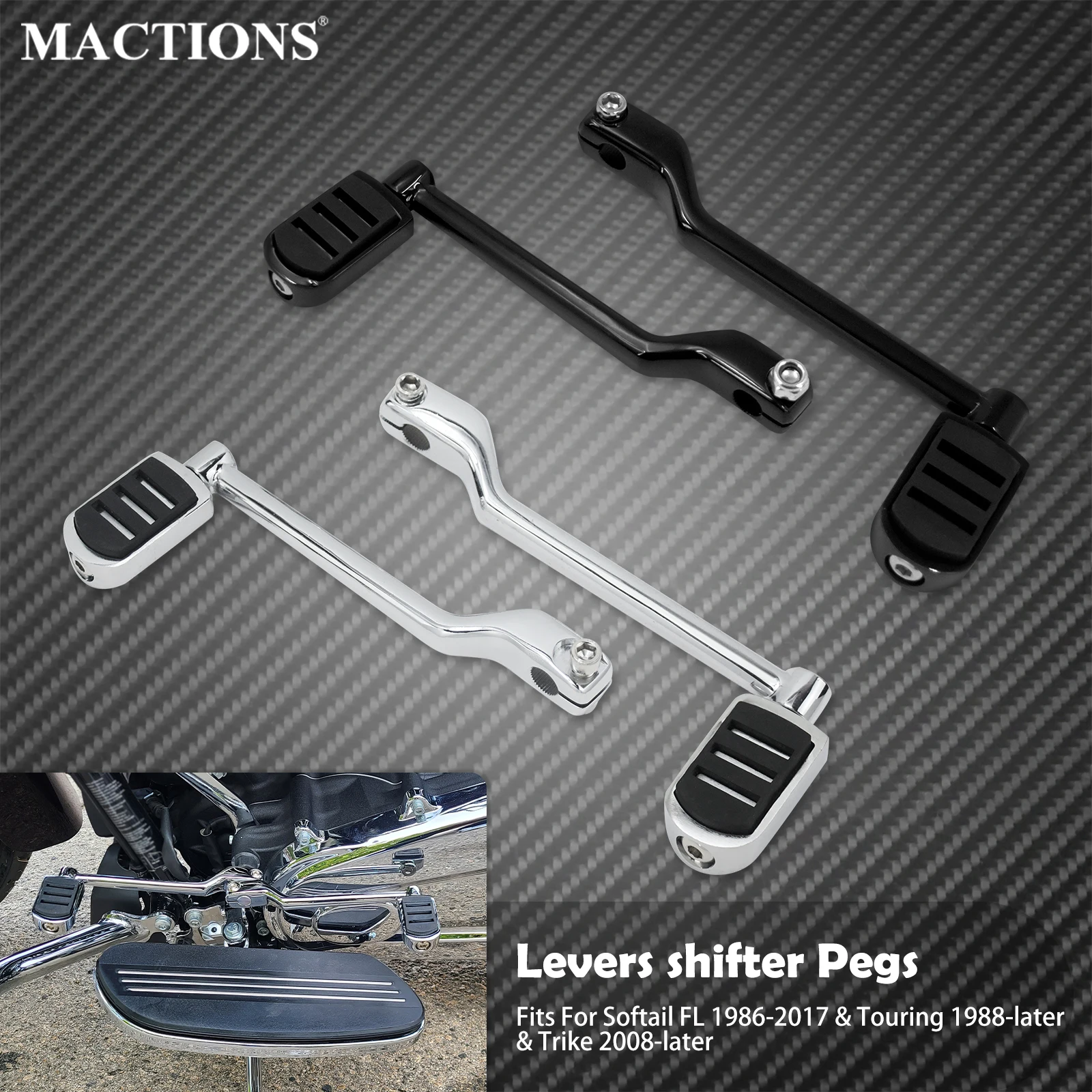 Motorcycle Heel Toe Shift Lever Pedal Front Rear Lever With Shifter Pegs For Harley Touring Softail FL Trike Road King Glide FLH