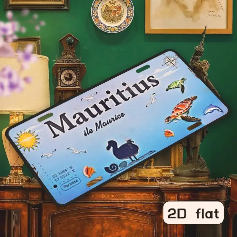 빈티지 금속 벽 예술 간판 - 15.24x30.48cm 알루미늄 장식, '마우리치' 디자인, 홈, 주방용 빈티지 스타일