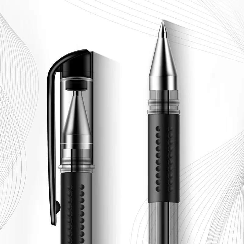LETO 젤 잉크 롤러 볼펜, 사무용품, 블랙, 블루, 레드 잉크 컬러, 0.5mm 볼포인트, 학생, 학교 문구, 박스당 12 개