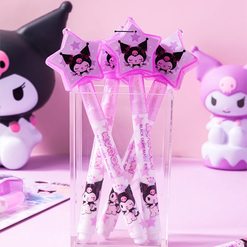 Invisible Ink Pen Magic Pen Magic Light Pen 1pcs Kuromi Invisible Pen UV Light School Student Stationery Elementary Supplies Secret Writing Notebook Diary Pens Supply