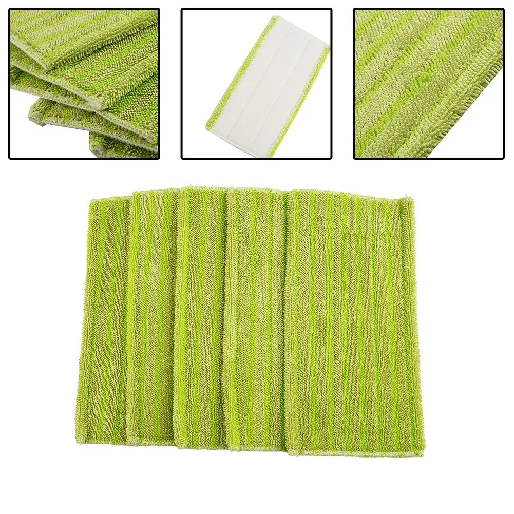 

Cloth Microfiber Cloth Green Mop Pads Nice Parts Pet Hair Practical Reusable Top Sale 29*15cm 5 Pack High Quality