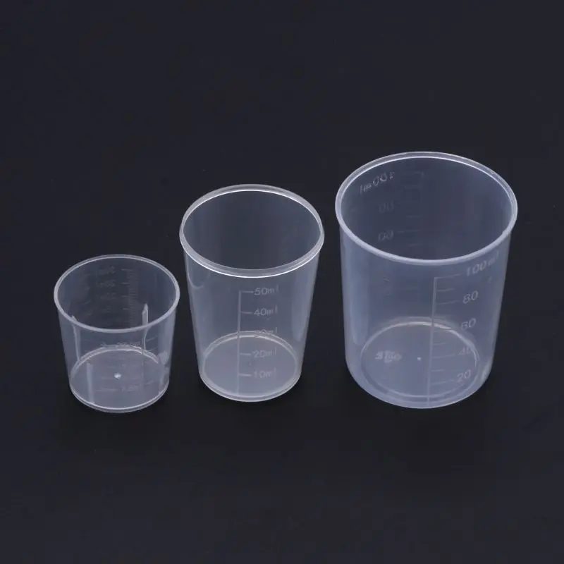3Pcs/Set Mini Paint Epoxy Resin Mixing Cups Plastic Measuring Cups for Resin 264E resin measuring cups tool kit silicone bowls for epoxy resin reusable silicone mixing cup with stir sticks