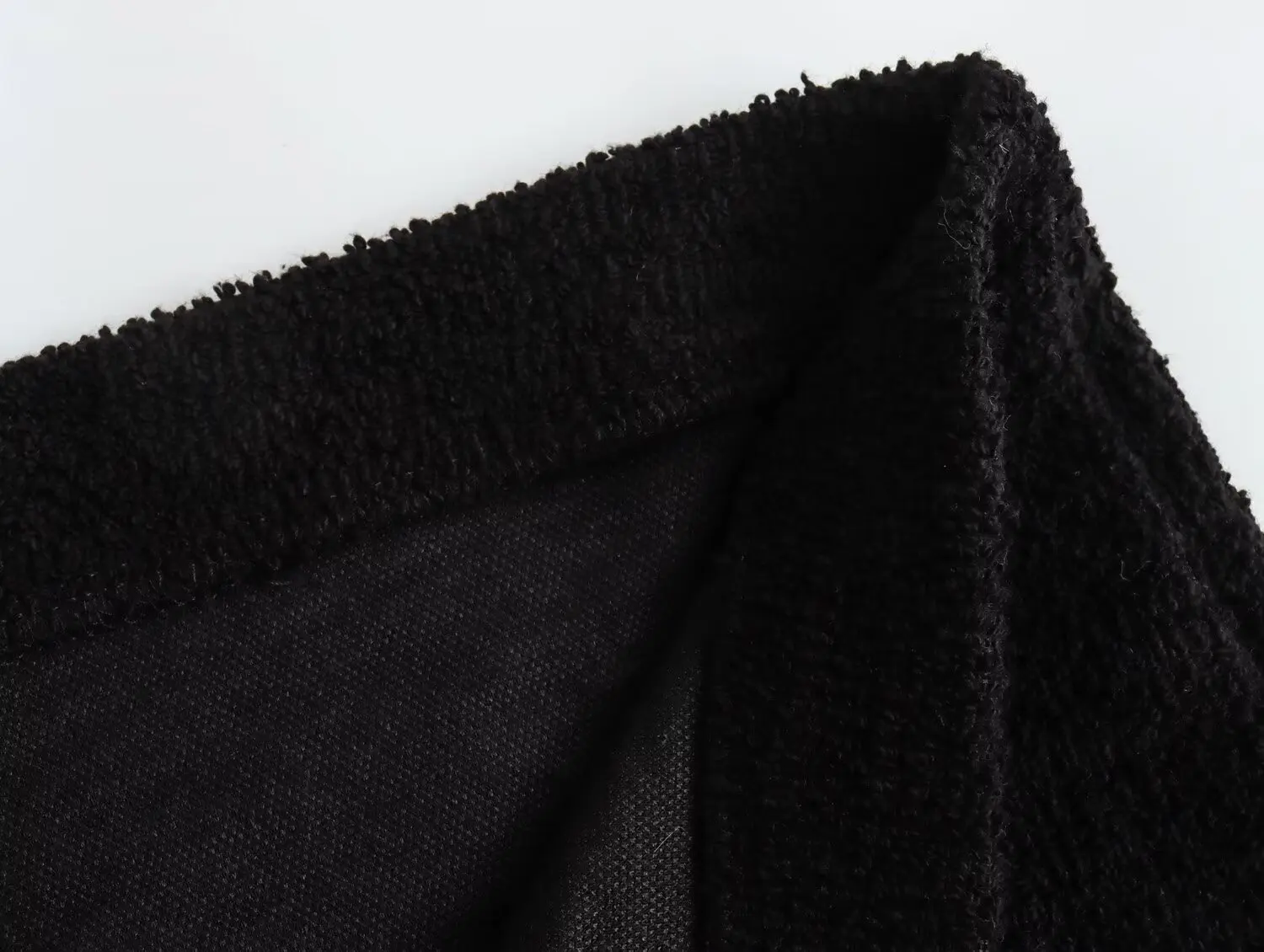 Withered Textured Wide Leg Pants Winter Trousers Women French  Casual Pants Vintage Jacquard High Waist Black