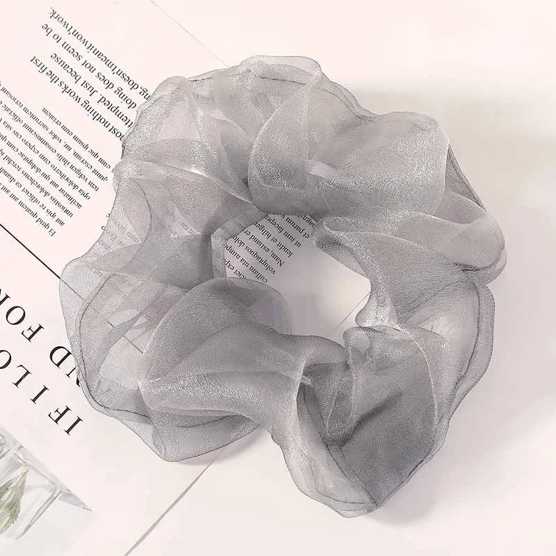 vintage hair clips Oversized Hair Scrunchies For Women Solid Satin Silk Scrunchie Hair Rubber Bands Elastic Hair Ties Accessories Ponytail Holder head wrap for women Hair Accessories