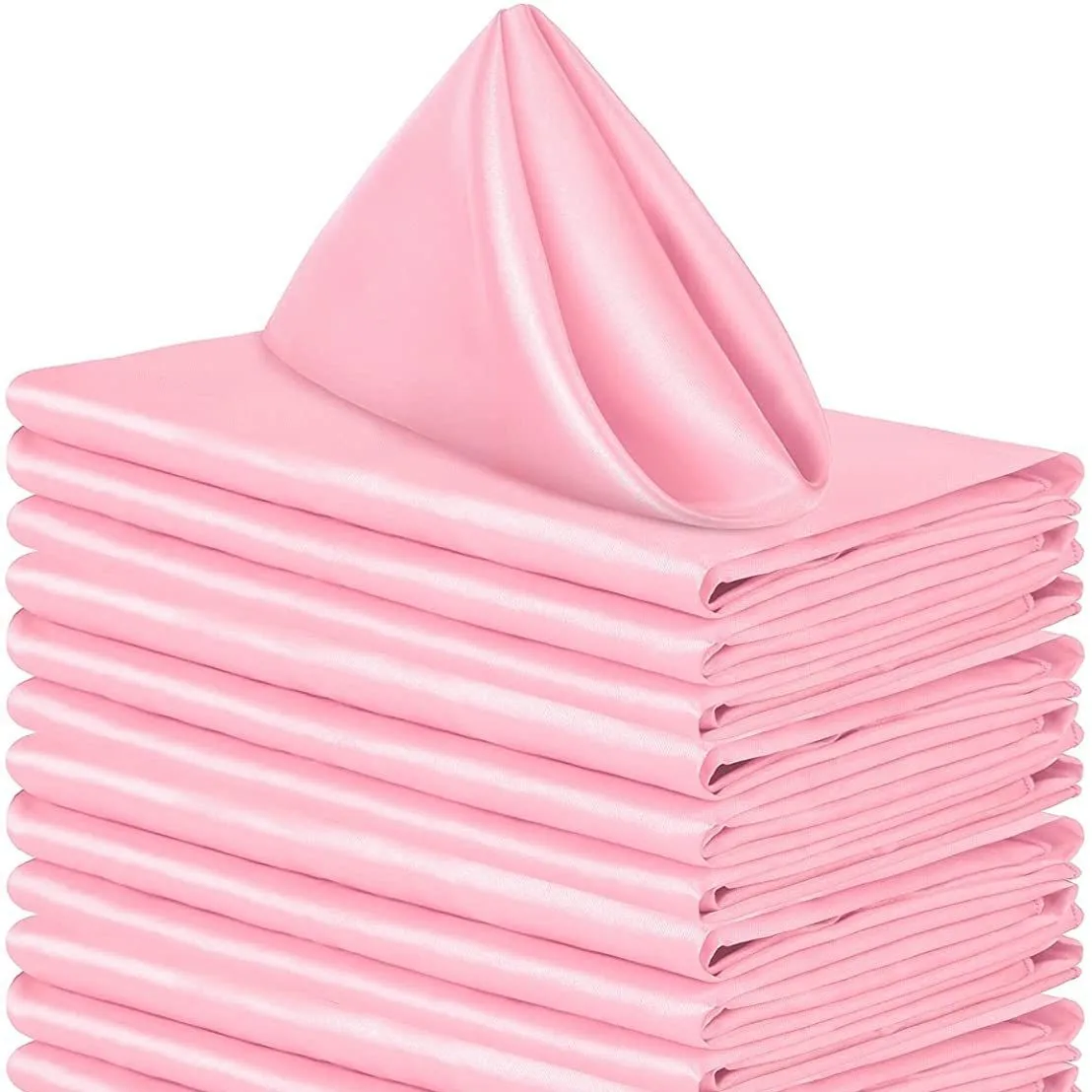 High-Density Satin Polyester Napkins - Square Silk-like Dinner Placemats for Restaurants