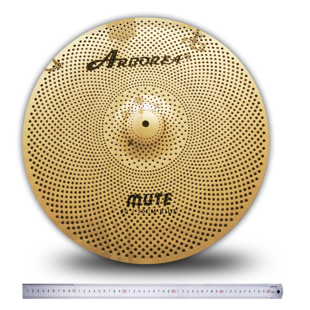 Drum cymbal kit Arborea alloy golden silent mute cymbal set 5 PCS 14''hihat+16''crash+18''crash+20''ride with free cymbal bag