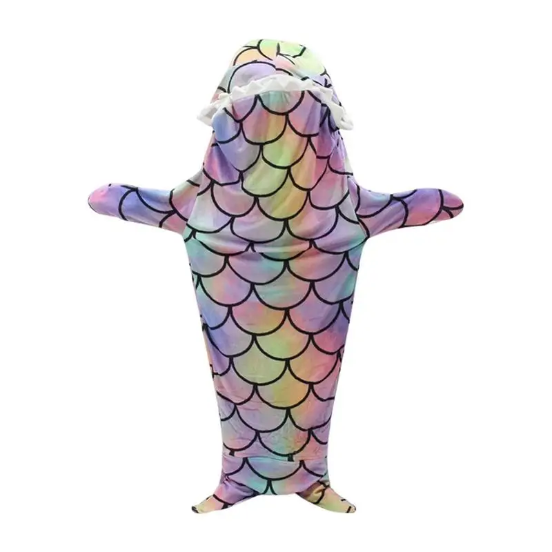 

Dolphin Blanket Hoodie Pajamas Animal Sleeping Dolphin Wearable Bag Animal Cosplay Costume Cozy Flannel Soft Sleep For Bedroom