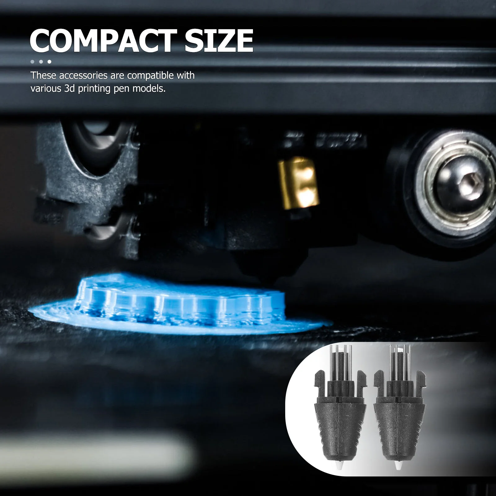 2 Pcs 3D Printing Pen Head Nozzle Printer Plastic Replacement Accessory