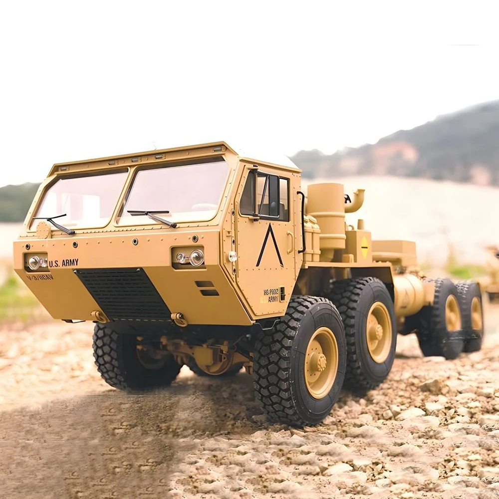 Hg p802 1/12 rc 8x8 caminhão militar reboque profissional elétrico