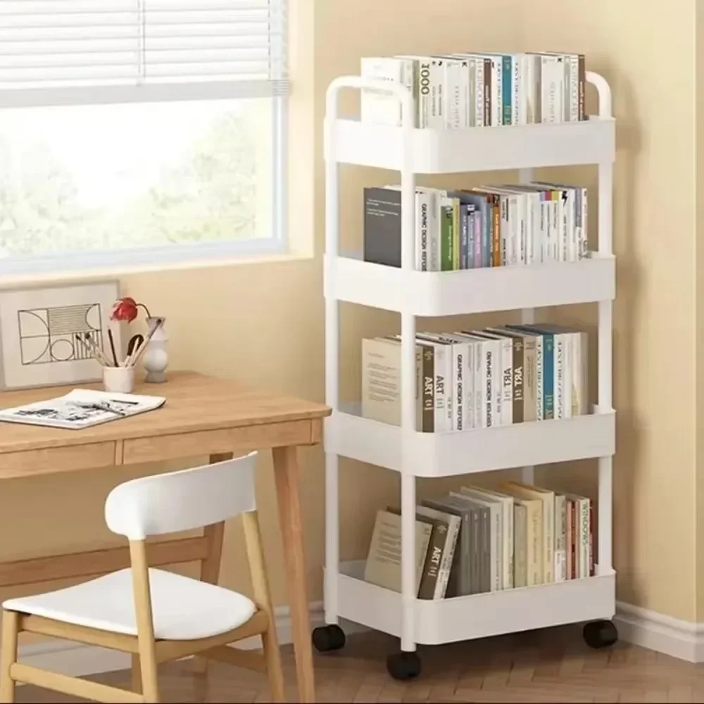 Bathroom Cart Kitchen Organizers Storage Rack Household Mobile Storage Rack Trolley Multifunctional Multi Storey Bookshelf