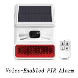 Solar - Powered Wireless Outdoor Alarm with Strobe Light and Sound Alerts (Voice - Enabled)