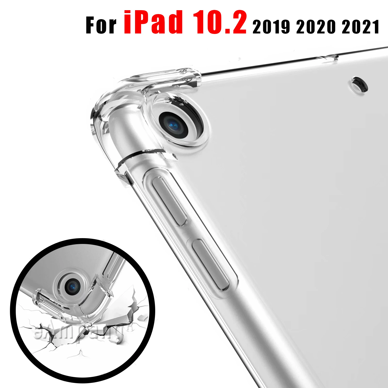 

For iPad 10.2 Case Drop Resistance Soft TPU Silicon Cover for Apple iPad 10.2 2019 2020 2021 7 7th 8 8th 9 9th Generation Funda