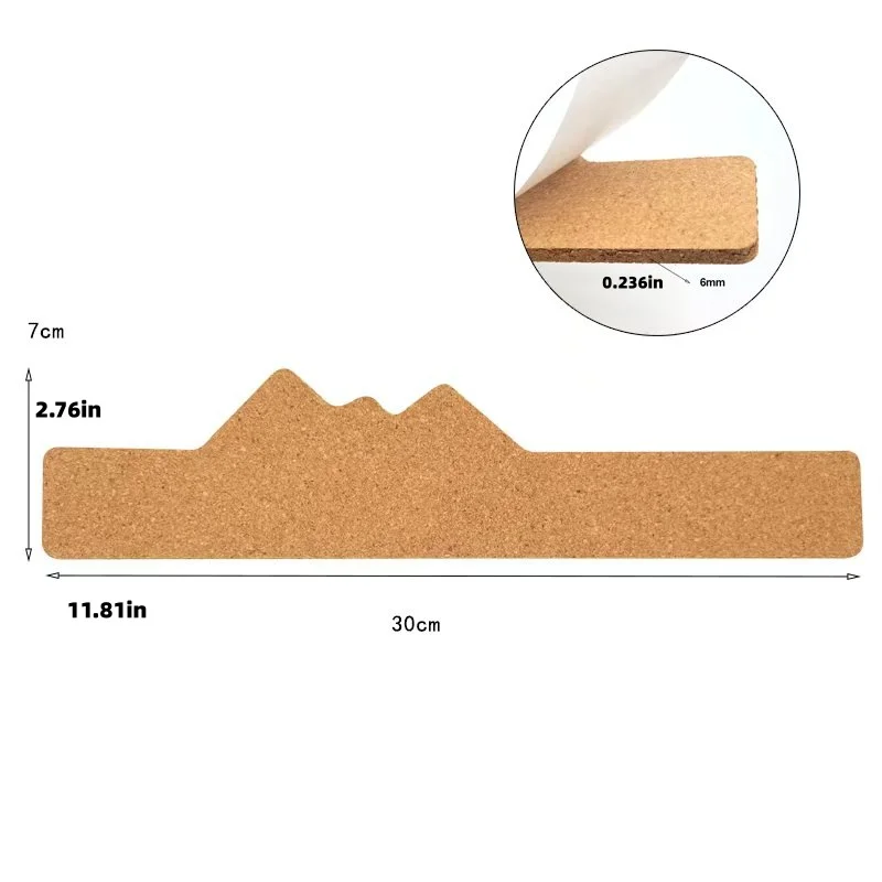 샨양 코르크 보드 스트립 5개, 두꺼운 코르크 보드 스트립(두께 6mm)(0.236인치), 자체 접착식 코르크 보드 게시판, 메모, 사진, 일정을 붙여넣는 데 사용 가능