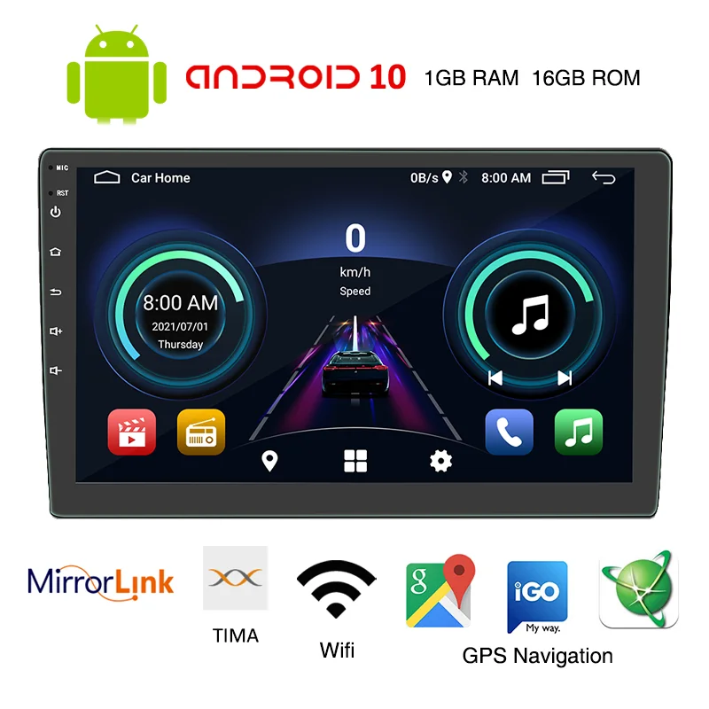 Pantalla táctil HD de 10 pulgadas Android 10 Carplay RDS