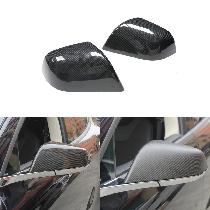 

1 pair Real Genuine Carbon Fiber Rearview Sideview mirror case cover cap for Tesla TESLA MODEL Y Model 3 Model X Model S