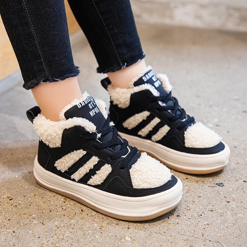 

Winter Children's Shoes Baby Girls and Boys Fur Tennis Kids Sneakers,Toddlers Casual Sports Shoe Warm Plush Lightweigh 2-6Y