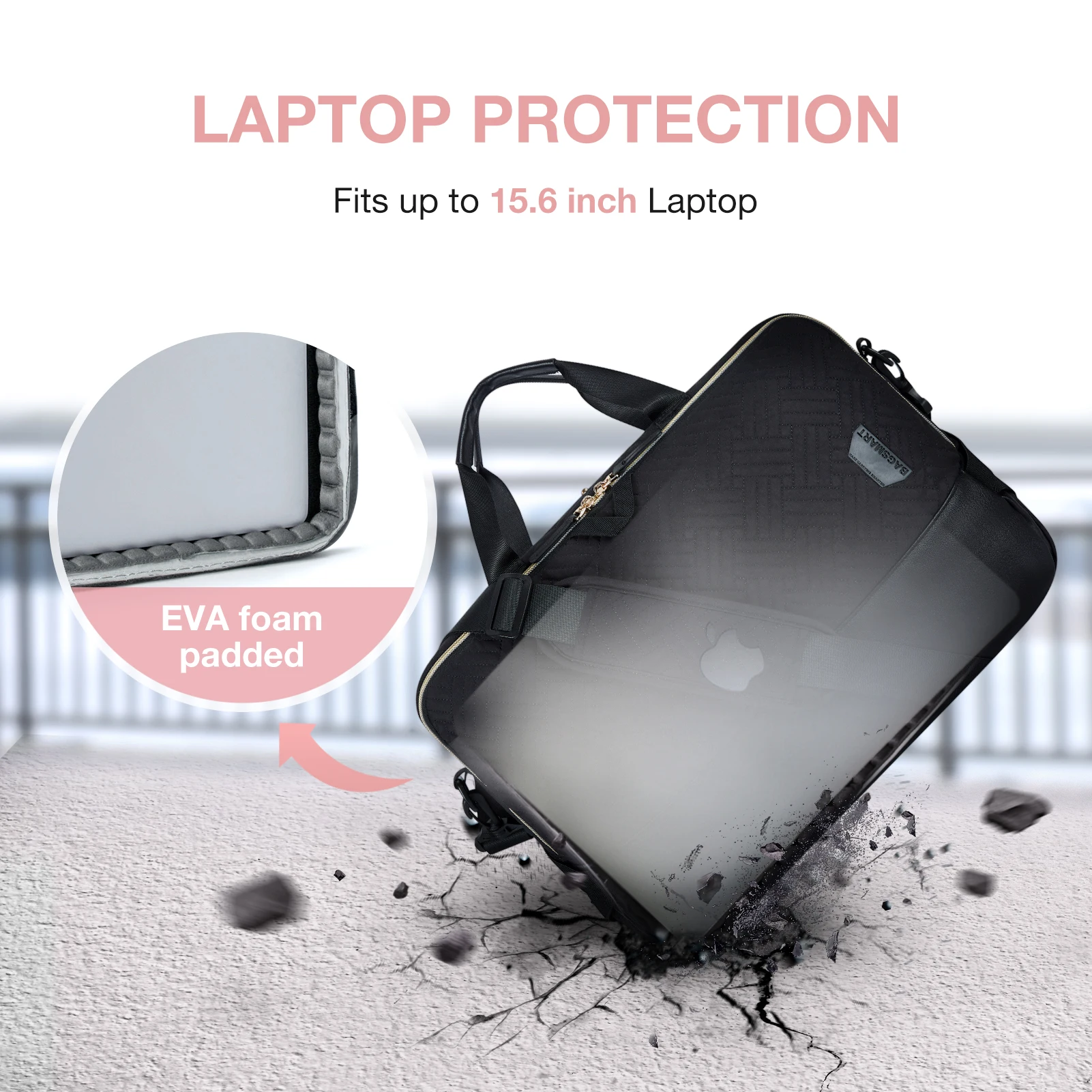 Bolsa do Portátil Bagsmart Expansível Maleta Computador Bolsa para Mulheres dos Homens Bolsa de Ombro Portátil Bolsa de Trabalho Negócios Viagem Escritório Lockable - Imagem 5