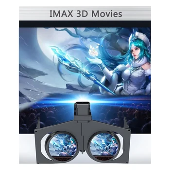 Occhiali 3D Portatili per Film e Giochi, Kit di Realtà Virtuale VR in Plastica, Occhiali VR Pieghevoli per Telefoni Cellulari