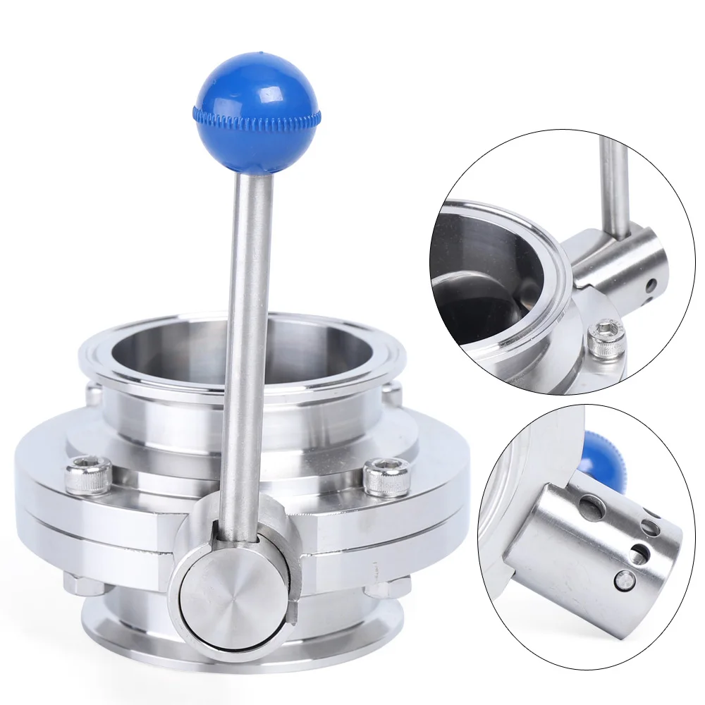 6'' Sanitary Butterfly Valve With Pull Handle Stainless Steel Tri Clamp Food Grade Tool