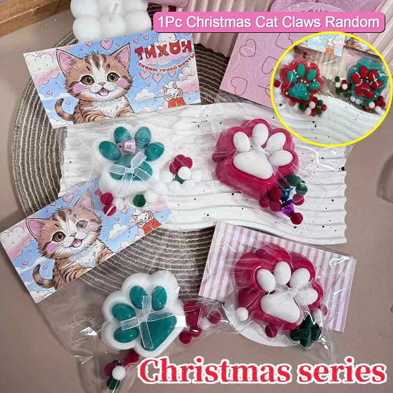 Christmas series Squeeze Cat Paw Toys Cute Soft Abreact Relief Relax Toy Sticky Decompressing Pinching Cat Paw Stress Relief Toy fidget toys,plush toys,stress relief toys,educational toy,mochi squishy toy