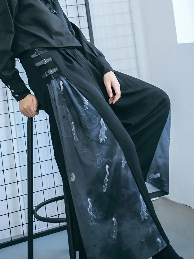 

2024 Chinese traitional tang suits fashion improved casual pants retro hanfu elements pant women's cheongsam oriental trousers