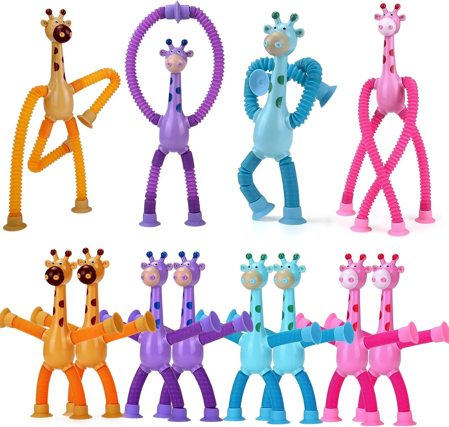 

Giraffe Telescopic Suction Cup Toy Sensory Pop Tubes for Toddlers Fidget Toys Imaginative Play & Stimulating Creative Learning