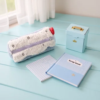 Astuccio in peluche adorabile, custodia per matite soffice, borsa per cancelleria originale a forma di rotolo per zaini, studenti e scuola