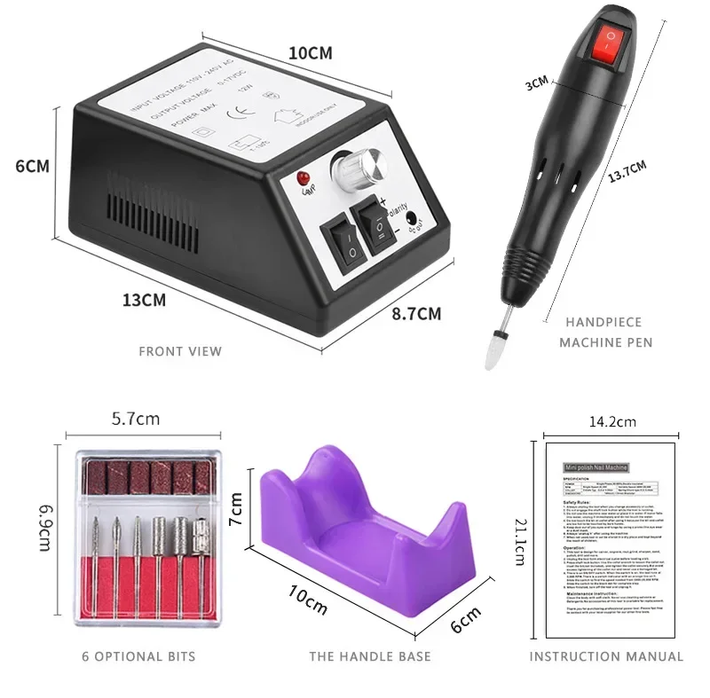 Electric Nail Drill Machine Nail Sander Gel Cuticle Remove Professional Manicure Drill Machine Set Lathe File Polish Tool