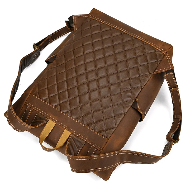 Leather College Backpack For Men