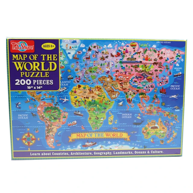 Puzzles 200 Pieces Wooden Assembly Picture World Map America Map