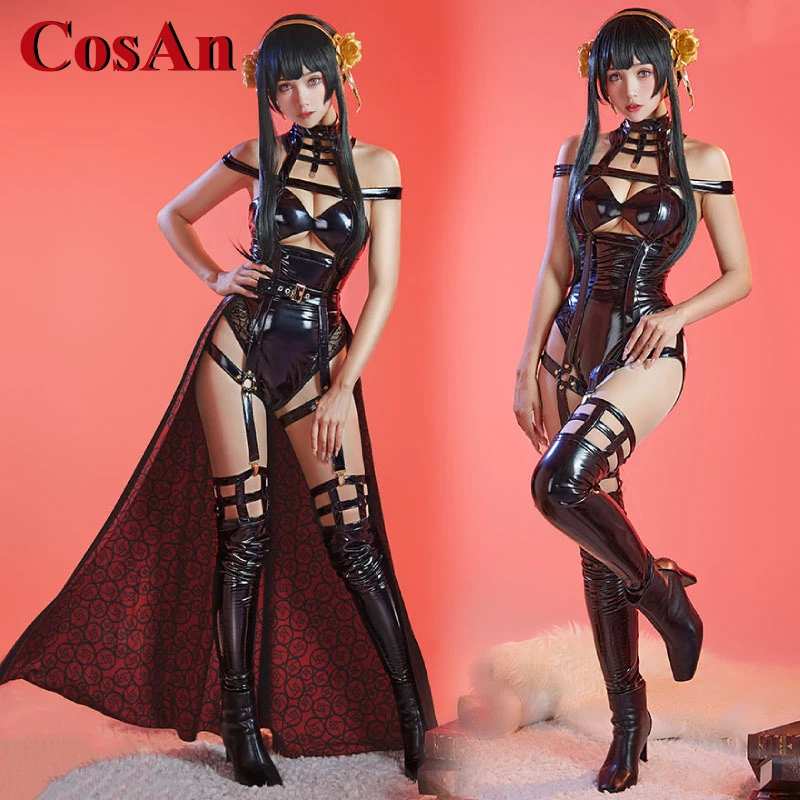 

CosAn Anime SPY FAMILY Yor Forger Cosplay Costume Sweet Elegant Formal Dress Jumpsuits Activity Party Role Play Clothing