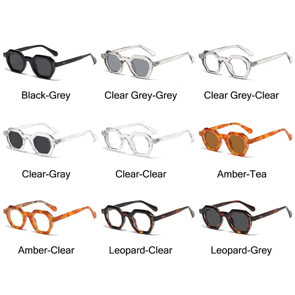 Vintage Polygon Square Women's Sunglasses Fashion Small Hexagon Shades UV400 Rivets Sun Glasses Trending Outdoor Sports Eyewear