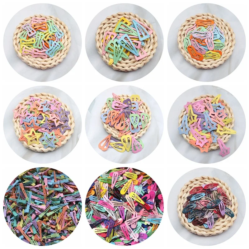 40-teiliges Set: Grenzüberschreitende Haarspangen mit Farbdruck, Metall-Seitenclips für Kinder, Haarschmuck-Set für kleine Mädchen – Detail 5