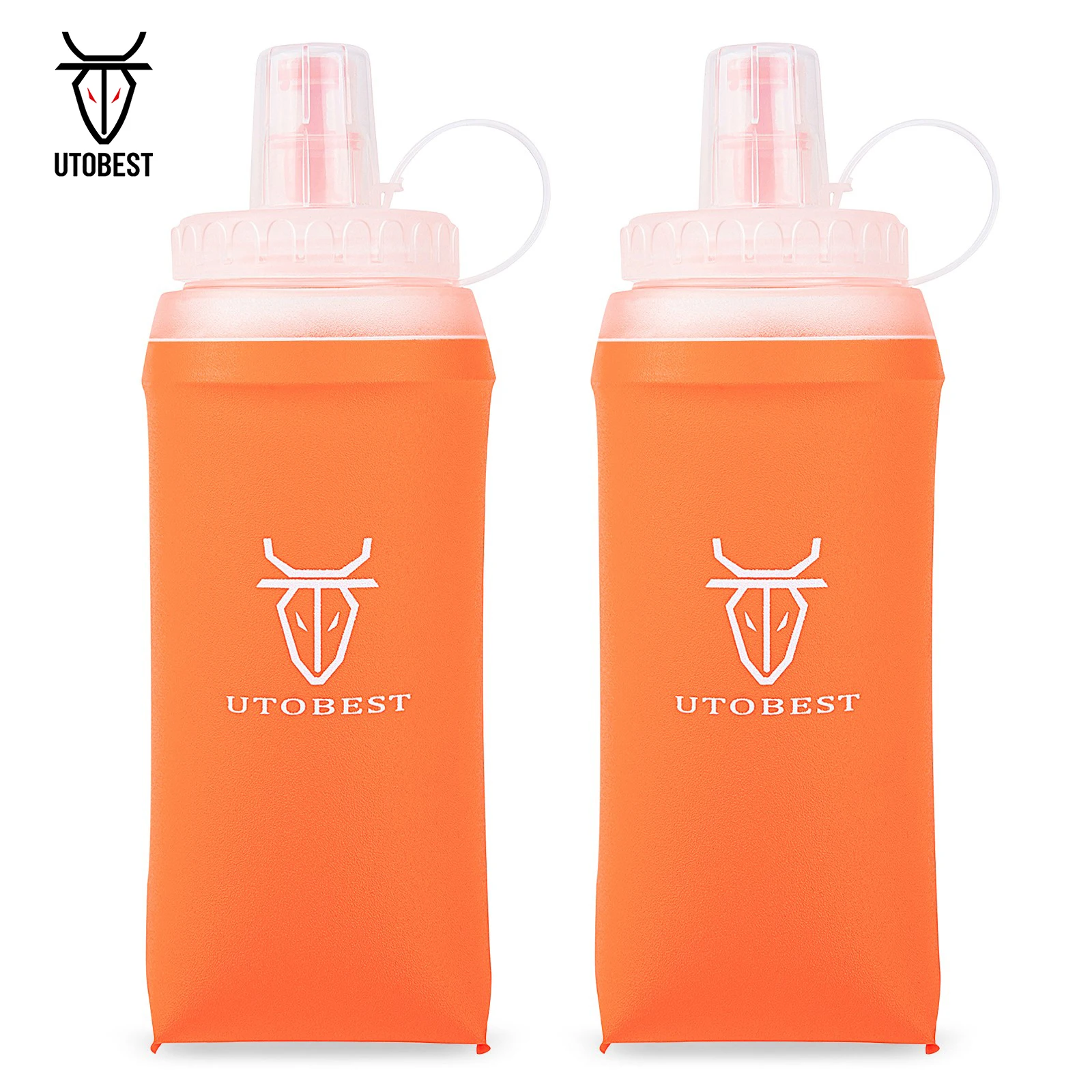 

UTOBEST 350ml/500ml Soft Flask Foldable Silicone Water Bottle TPU Running Kettle for Outdoor Camping Running Cycling
