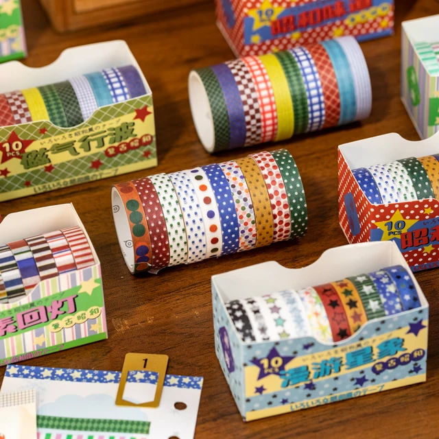 10 Pcss Kawaii Washi Tapes Set Scrapbooking Stickers Supplies Japanese Cute korean stationery Journaling Aesthetic Masking tape 1