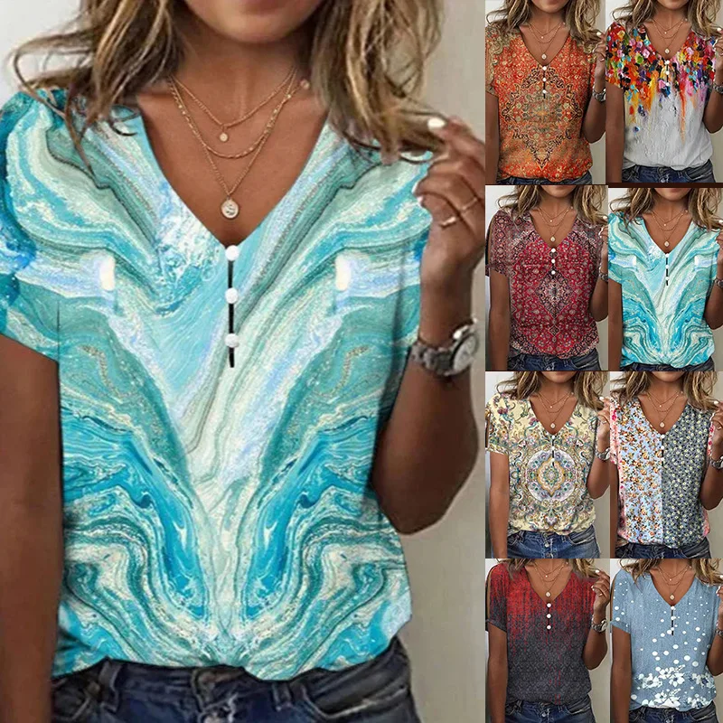 All-Over Print Women's Back Hollow T-shirt With Strap
