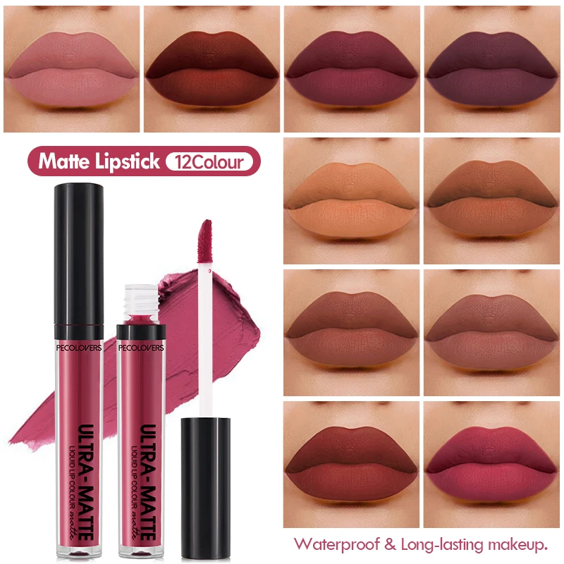 Lipstick Set Lip Makeup Set 12 Colors Kits Matte Velvet Lipstick Lipliner Waterproof Lasting Not Fading