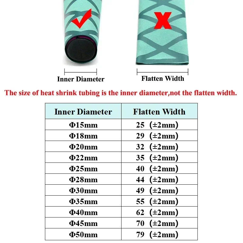 Non Slip Heat Shrink Tube Fishing Rod Wrap Black 15 18 20 22 25 28 30 35 40 45 50mm Handle Insulated Protect Waterproof Cover fishing rod wrap