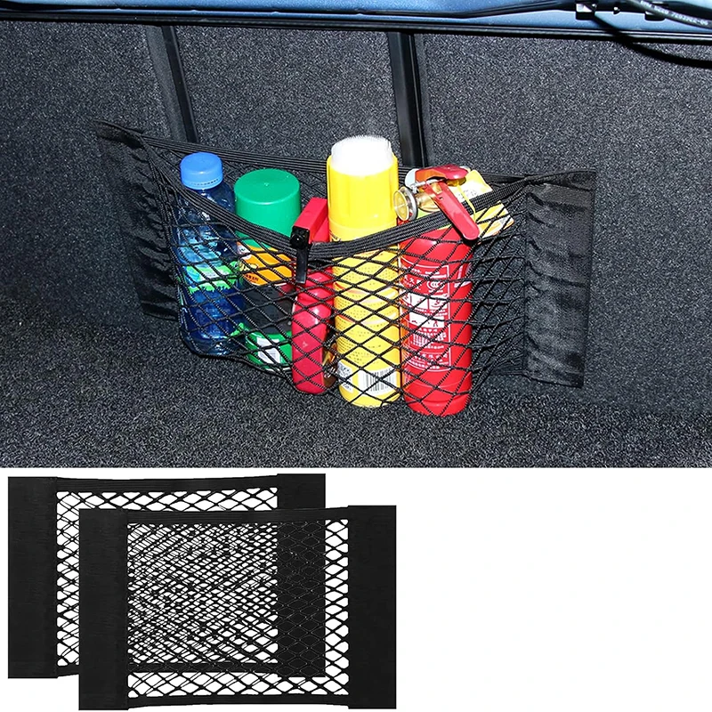 Mesh Cargo Net for Car, Universal Stretchable Trunk Storage Net Wall  Sticker Organizer Elastic Pouch Bag for Cars, SUV, Home, Auto Interior