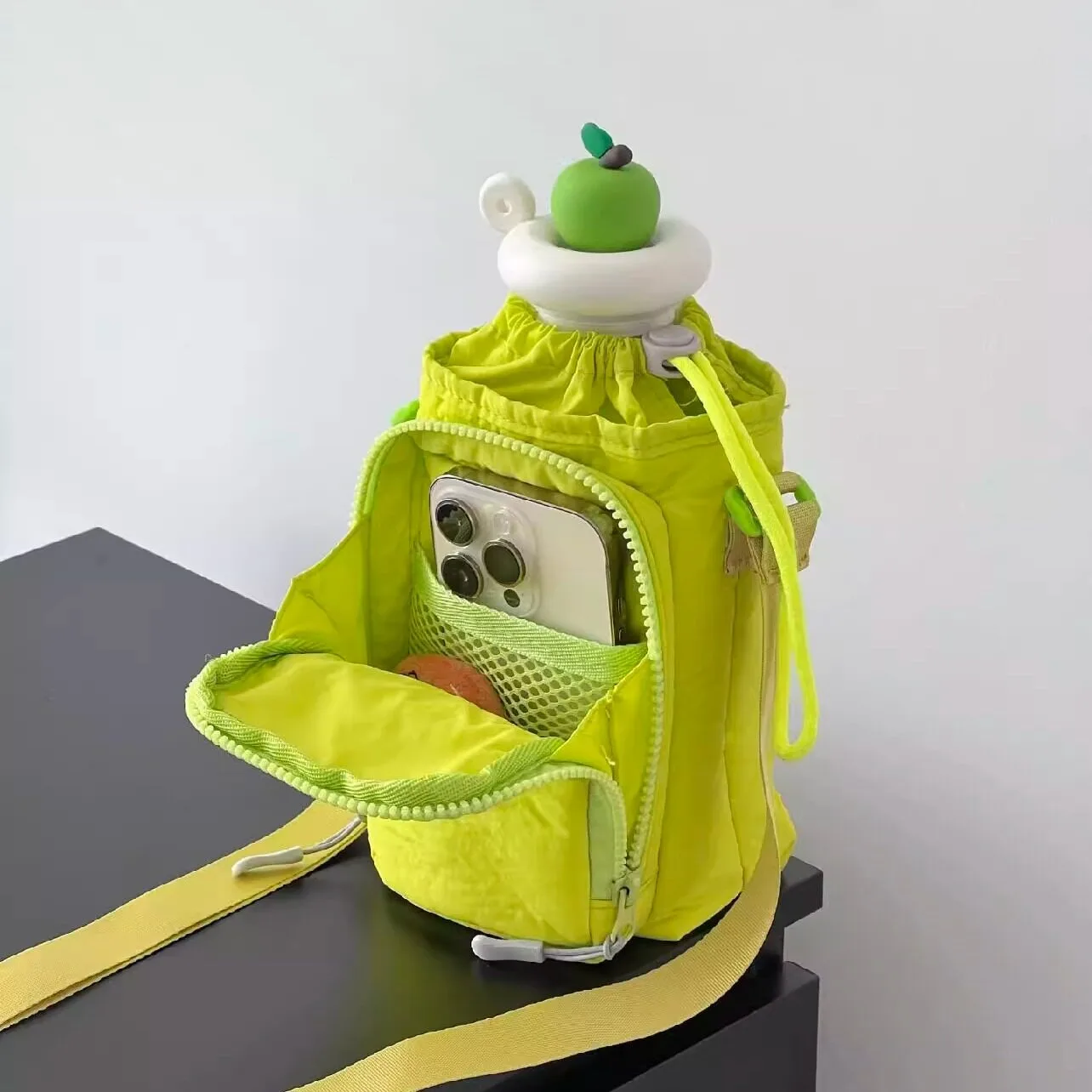 Compact Water Bottle Carrier Bag with Adjustable Strap and Phone Pocket