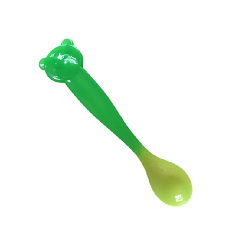 1Pc Baby Bear Thermal Temperature Sensing Feeding Colour Changing Spoons Utensils Baby Things
