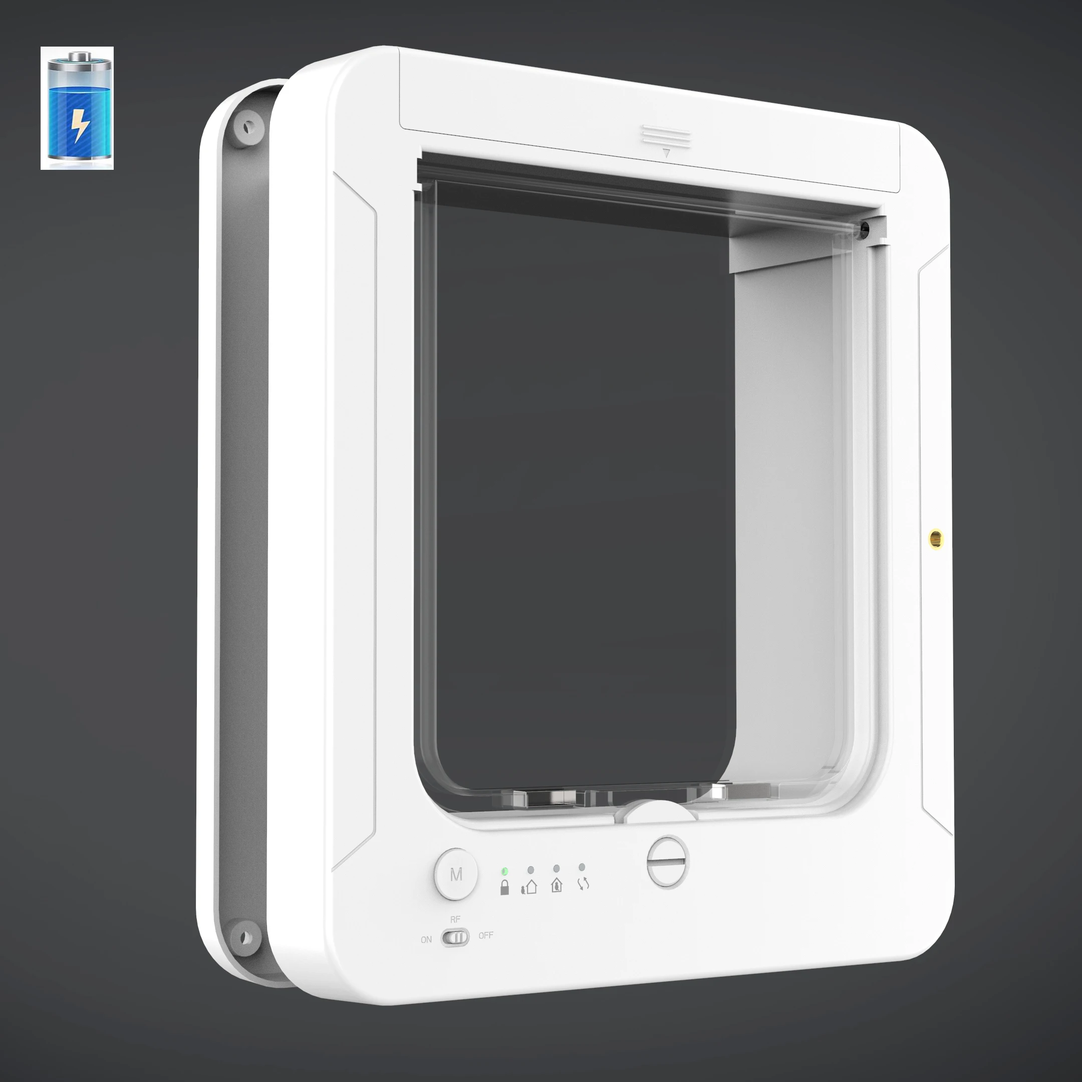 דלת חתול כלב אלקטרונית אוטומטית חכמה לחיות מחמד דלת בטוחה לחתול עם מפתח חיישן מיקרוצ'יפ כיוון גישה נשלט שער חתול